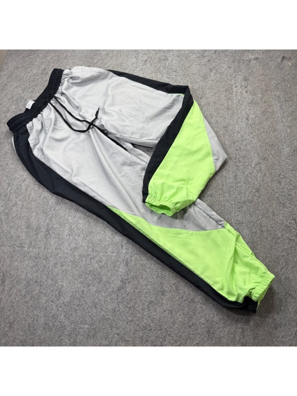 Nike Air Force Starting 5 Warm-Up Basketball Pants Men M Gray Neon Green 30"